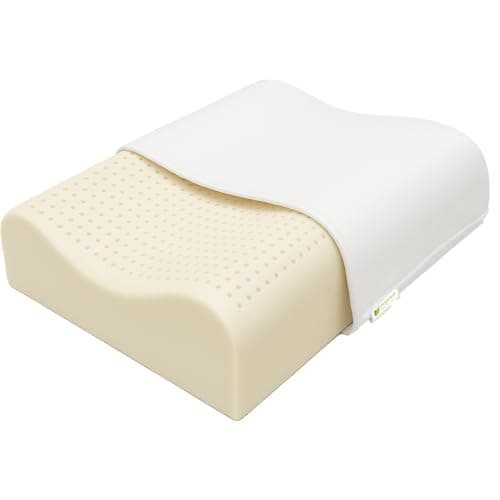 ORGANIC TEXTILES Organic Latex GOLS Certified Contour Bed Pillow with GOTS Certified Organic Cotton Cover (High-Loft, Soft)