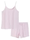 Latuza Women's Cotton Seersucker Cami and Shorts Pajama Set