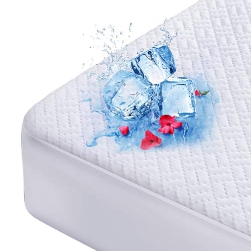 Hanherry Cooling Waterproof Mattress Protector, 3D Air Fabric, 16-Inch Pocket