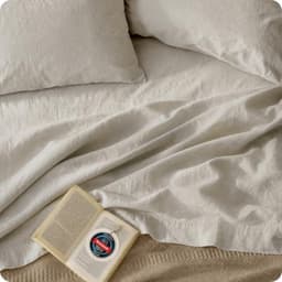 Bedsure Cotton-Linen Blend Sheet Set, 16-Inch Deep Pocket