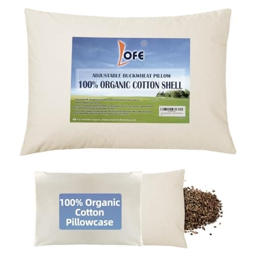 LOFE Organic Buckwheat Pillow with Organic Cotton Cover
