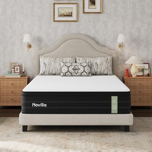 Novilla 12 Inch Hybrid Mattress, Individual Coils and Gel Memory Foam