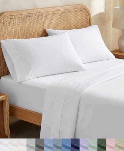 California Design Den Organic Cotton Percale Sheet Set, Deep Pockets
