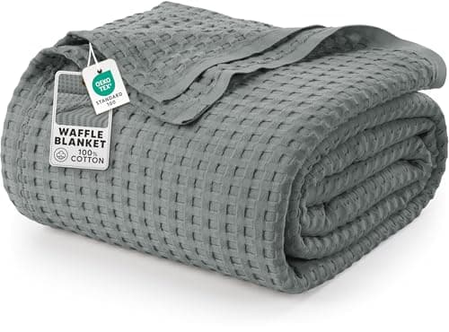 Utopia Bedding 100% Cotton Waffle-Weave Blanket