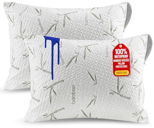 Utopia Bedding Bamboo Viscose Waterproof Pillow Protectors, Pack of 2