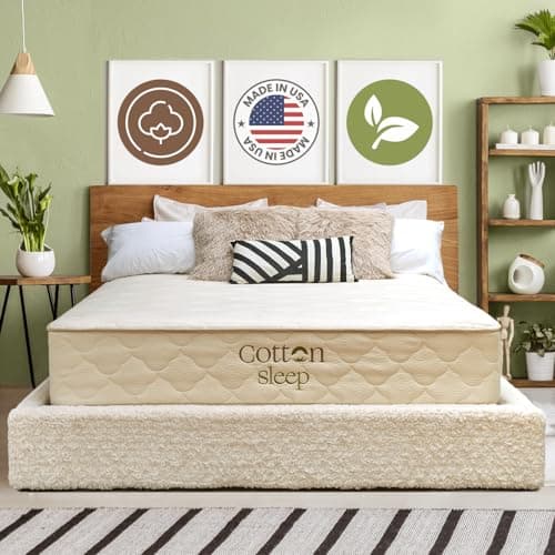 COTTON SLEEP 11 Inch Organic Mattress with GOLS Natural Latex, GOTS Cotton and Wool, Pocket Coils