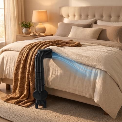 semihacker Bed Cooling Fan Under Sheets, Adjustable, for Mattresses up to 25 Inches