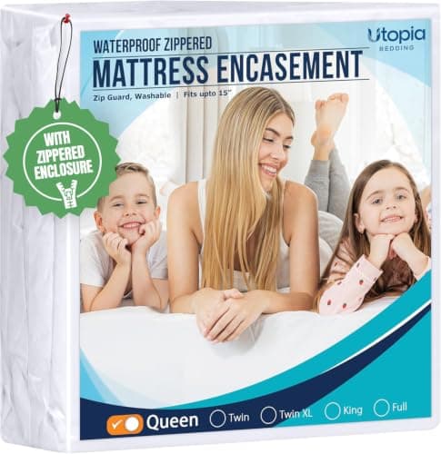 Utopia Bedding Zippered Six-Sided Waterproof Mattress Encasement
