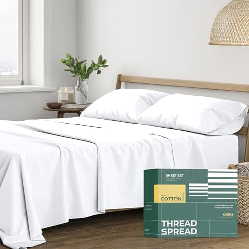 THREAD SPREAD Organic Cotton Percale Weave Sheet Set