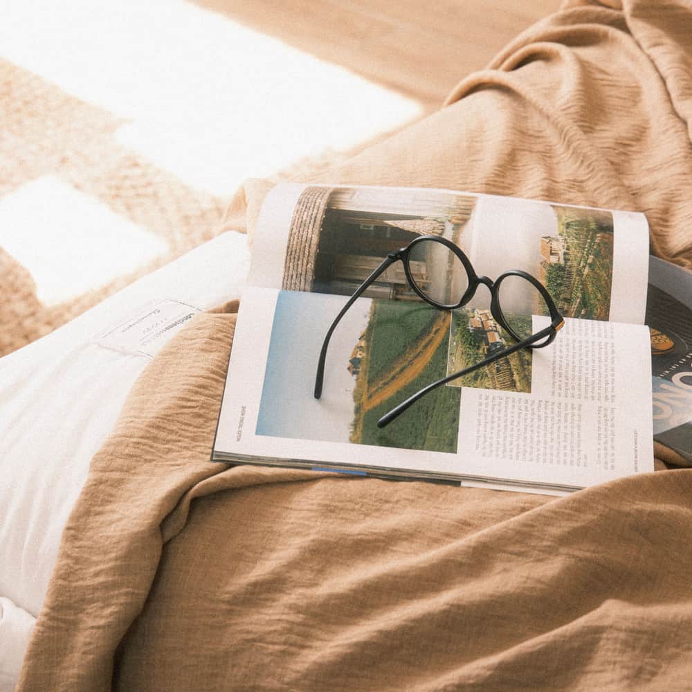 A light summer blanket on a bed