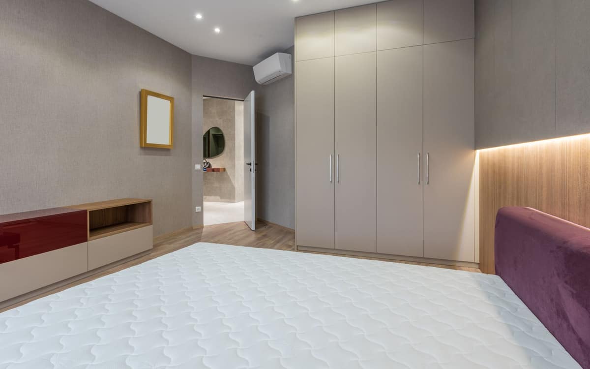 A memory-foam mattress in a bedroom