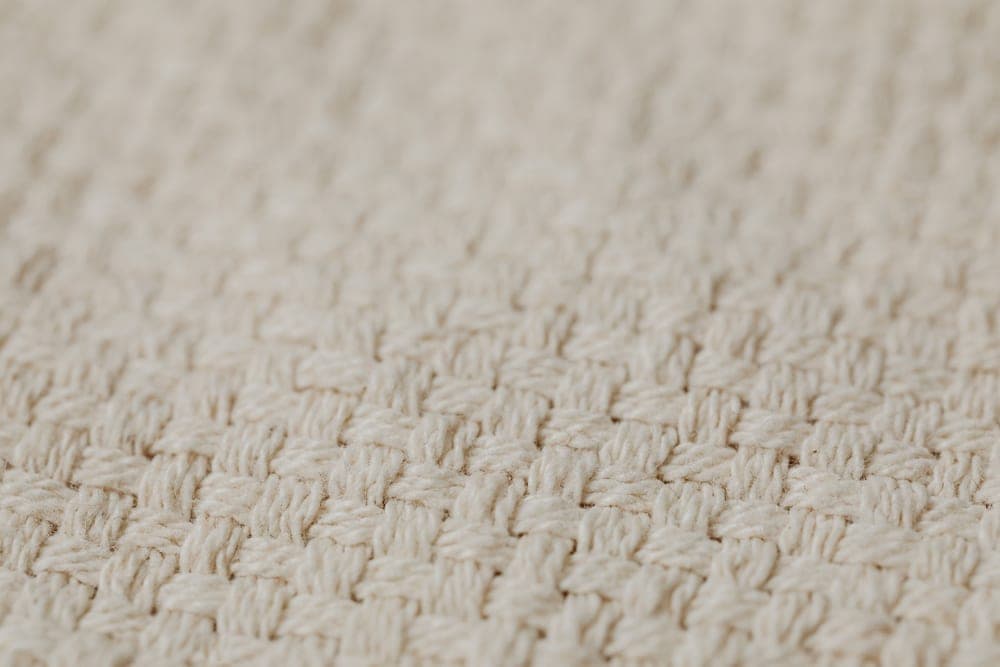 Detail of woven cotton fabric showing the weave structure