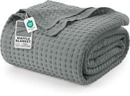 Utopia Bedding 100% Cotton Waffle-Weave Blanket